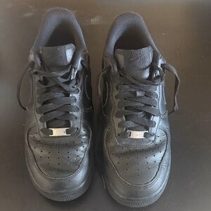 Nike Men's Black Leather Sneakers Air Force 1